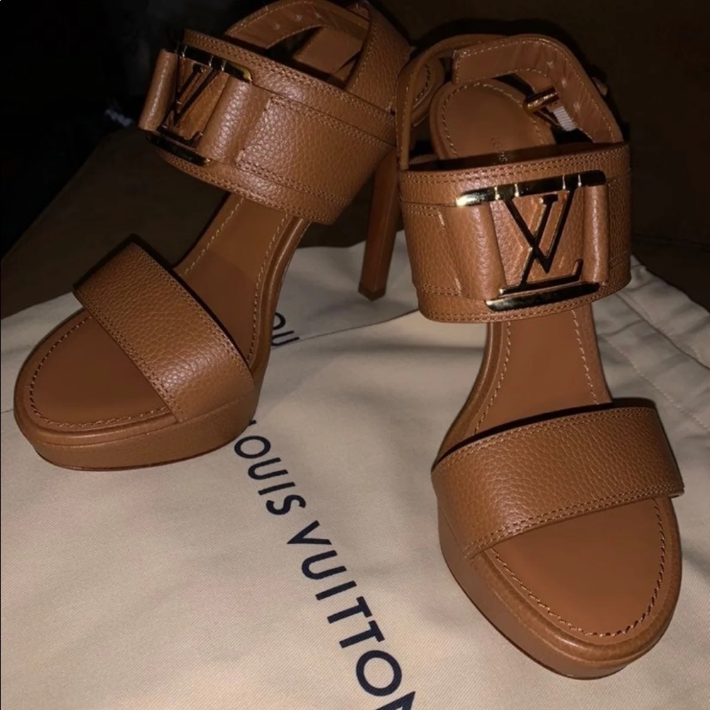 Louis Vuitton Brown Leather Sandals